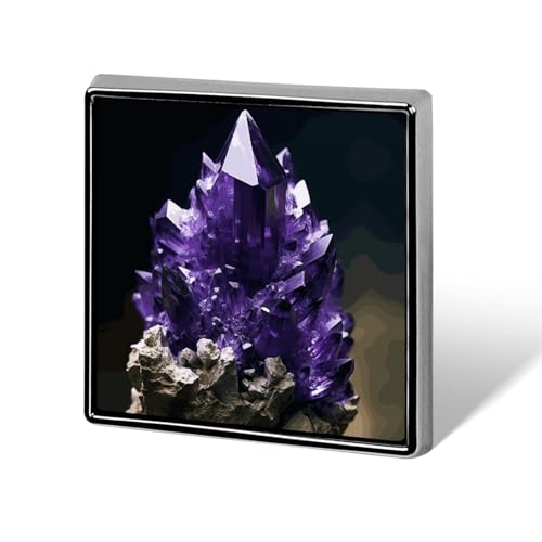 Lila Amethyst quadratische Anstecknadel Damen Neuheit Knöpfe & Pins Metall Abzeichen Niedliche Brosche Pin Retro Pinback Abzeichen Mode Tasche Pins für Hut Rucksäcke Krawatte Anzug Hochzeit Party von QMNVBDS