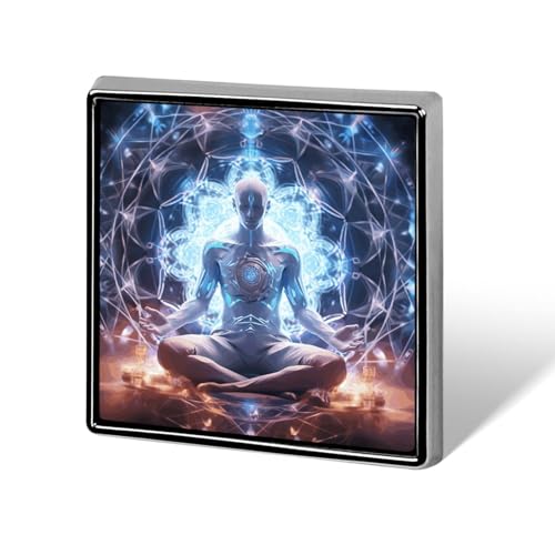 Meditation Energie quadratische Anstecknadel Damen Neuheit Knöpfe & Pins Metall Abzeichen Niedliche Brosche Pin Retro Pinback Abzeichen Mode Tasche Pins für Hut Rucksäcke Krawatte Anzug Hochzeit Party von QMNVBDS