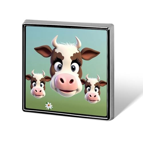 Niedliche Kuh quadratische Anstecknadel Damen Neuheit Knöpfe & Pins Metall Abzeichen Niedliche Brosche Pin Retro Pinback Abzeichen Mode Tasche Pins für Hut Rucksäcke Krawatte Anzug Hochzeit Party von QMNVBDS