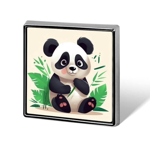 Panda Stern quadratische Anstecknadel Damen Neuheit Knöpfe & Pins Metall Abzeichen Niedliche Brosche Pin Retro Pinback Abzeichen Mode Tasche Pins für Hut Rucksäcke Krawatte Anzug Hochzeit Party von QMNVBDS