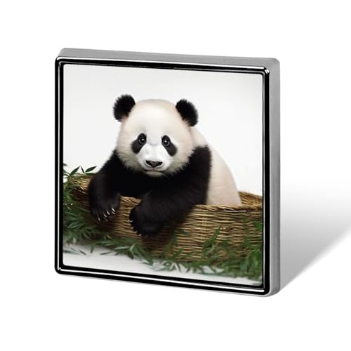 Panda Sterne quadratische Anstecknadel Damen Neuheit Knöpfe & Pins Metall Abzeichen Niedliche Brosche Pin Retro Pinback Abzeichen Mode Tasche Pins für Hut Rucksäcke Krawatte Anzug Hochzeit Party von QMNVBDS