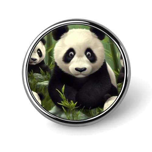 Pandas Runde Anstecknadel Damen Neuheit Knöpfe & Pins Metall Abzeichen Niedliche Brosche Retro Pinback Abzeichen Mode Tasche Pins für Hut Rucksäcke Krawatte Anzug Hochzeit Party Zubehör von QMNVBDS