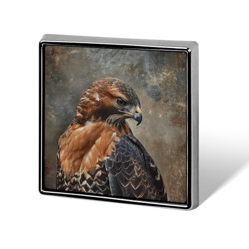 Pelz und Federn, quadratische Anstecknadel für Damen, Knöpfe und Anstecknadeln, Metallabzeichen, niedliche Brosche, Retro-Pinback-Abzeichen, modische Taschennadeln für Hut, Rucksäcke, Krawatte, Anzug von QMNVBDS