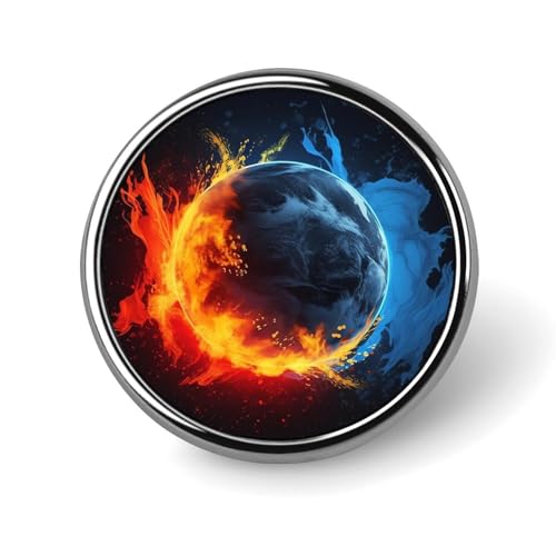 Pucks and Fire Runde Anstecknadel für Damen, Neuheit, Knöpfe und Anstecknadeln, Metallabzeichen, niedliche Brosche, Retro-Pinback-Abzeichen, modische Taschennadeln für Hut, Rucksäcke, Krawatte, Anzug von QMNVBDS