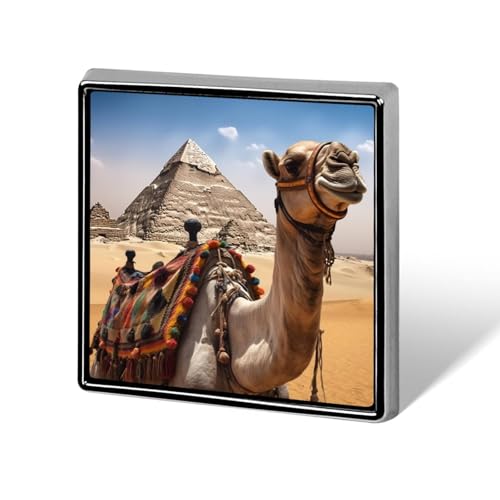 Pyramide Kamel quadratische Anstecknadel Damen Neuheit Knöpfe & Pins Metall Abzeichen Niedliche Brosche Pin Retro Pinback Abzeichen Mode Tasche Pins für Hut Rucksäcke Krawatte Anzug Hochzeit Party von QMNVBDS