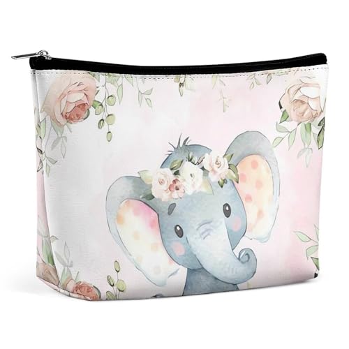QMNVBDS Cute Elephant_80395810 Make-up-Tasche, Reise-Kulturbeutel für Damen, wasserdichte Kosmetiktasche, kleine Reißverschlusstasche, tragbare Reisetaschen für Toilettenartikel, niedliche von QMNVBDS