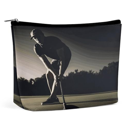 QMNVBDS Golf-Fitness-Make-up-Tasche, Reise-Kulturbeutel für Damen, wasserdichte Kosmetiktasche, kleine Reißverschlusstasche, tragbare Reisetasche für Toilettenartikel, niedliche Kosmetiktasche von QMNVBDS