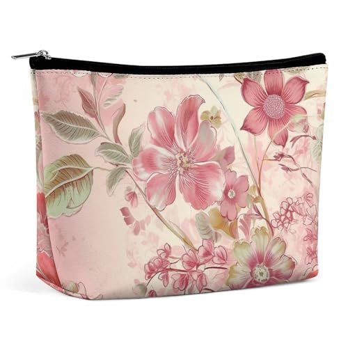 QMNVBDS Make-up-Tasche im britischen Landhausstil, Reise-Kulturbeutel für Damen, wasserdichte Kosmetiktasche, kleine Reißverschlusstasche, tragbare Reisetaschen für Toilettenartikel, niedliche von QMNVBDS