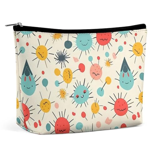 QMNVBDS Make-up-Tasche mit niedlichem Muster, Reise-Kulturbeutel für Damen, wasserdichte Kosmetiktasche, kleine Reißverschlusstasche, tragbare Reisetasche für Toilettenartikel, niedliche von QMNVBDS