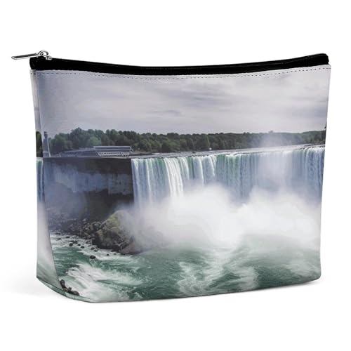 QMNVBDS Niagara Falls Make-up-Tasche, Reise-Kulturbeutel für Damen, wasserdichte Kosmetiktasche, kleine Reißverschlusstasche, tragbare Reisetaschen für Toilettenartikel, niedliche Kosmetiktasche von QMNVBDS