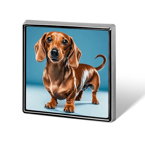 Quadratische Anstecknadel für Damen, Motiv: Dackel und Weiner Hund, Metallabzeichen, niedliche Brosche, Retro-Pinback-Abzeichen, modische Taschennadeln für Hut, Rucksäcke, Krawatte, Anzug, Hochzeit von QMNVBDS