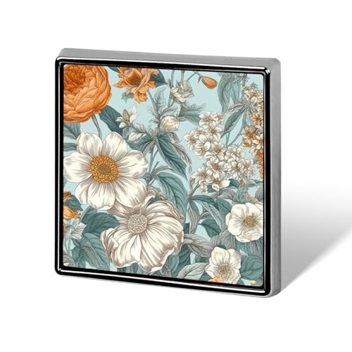 Quadratische Anstecknadel im Landhausstil für Damen, Knöpfe und Anstecknadeln, Metallabzeichen, niedliche Brosche, Retro, Pinback-Abzeichen, modische Taschennadeln für Hut, Rucksäcke, Krawatte, Anzug von QMNVBDS