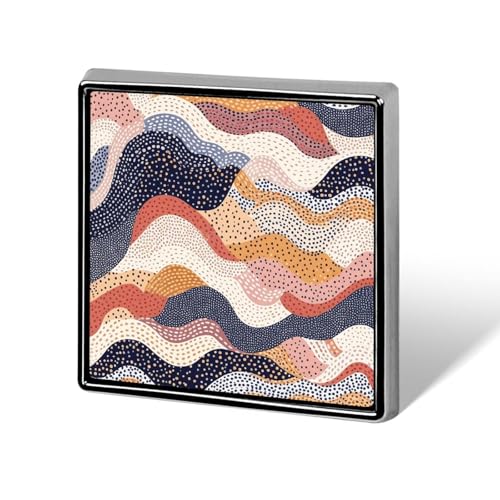 Quadratische Anstecknadel mit gewelltem Muster, für Damen, Knöpfe und Anstecknadeln, Metallabzeichen, niedliche Brosche, Retro, Pinback-Abzeichen, modische Taschennadeln für Hut, Rucksäcke, Krawatte von QMNVBDS
