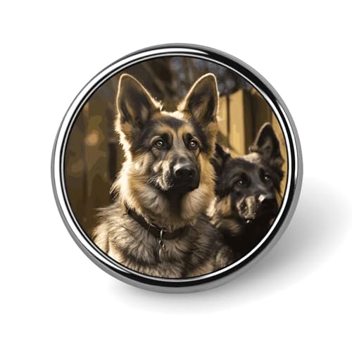 Runde Anstecknadel für Damen, Motiv: Deutscher Schäferhund, Knöpfe und Anstecknadeln, Metallabzeichen, niedliche Brosche, Retro, Pinback-Abzeichen, modische Taschennadeln für Hut, Rucksäcke, Krawatte von QMNVBDS
