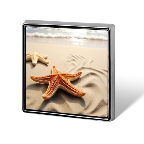 Strandlandschaft quadratische Anstecknadel Damen Neuheit Knöpfe & Pins Metall Abzeichen Niedliche Brosche Pin Retro Pinback Abzeichen Mode Tasche Pins für Hut Rucksäcke Krawatte Anzug Hochzeit Party von QMNVBDS