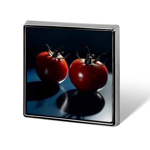 Tomaten quadratische Anstecknadel Damen Neuheit Knöpfe & Pins Metall Abzeichen Niedliche Brosche Pin Retro Pinback Abzeichen Mode Tasche Pins für Hut Rucksäcke Krawatte Anzug Hochzeit Party Zubehör von QMNVBDS