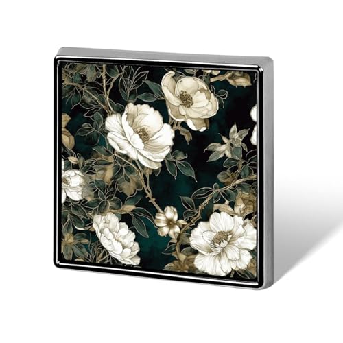 Weiße Blumen quadratische Anstecknadel Damen Neuheit Knöpfe & Pins Metall Abzeichen Niedliche Brosche Pin Retro Pinback Abzeichen Mode Tasche Pins für Hut Rucksäcke Krawatte Anzug Hochzeit Party von QMNVBDS