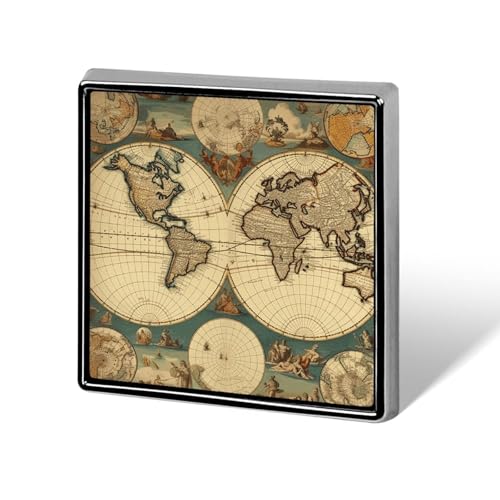 Weltkarte Retro quadratische Anstecknadel Damen Neuheit Knöpfe & Pins Metall Abzeichen Niedliche Brosche Pin Retro Pinback Abzeichen Mode Tasche Pins für Hut Rucksäcke Krawatte Anzug Hochzeit Party von QMNVBDS