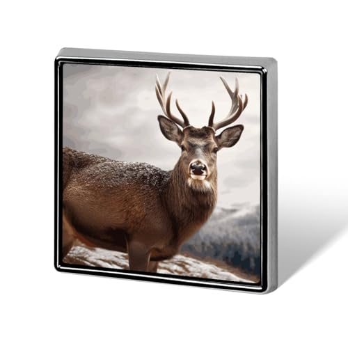 Wilde Tiere Hirsch quadratische Anstecknadel Damen Neuheit Knöpfe & Pins Metall Abzeichen Niedliche Brosche Pin Retro Pinback Abzeichen Mode Tasche Pins für Hut Rucksäcke Krawatte Anzug Hochzeit Party von QMNVBDS