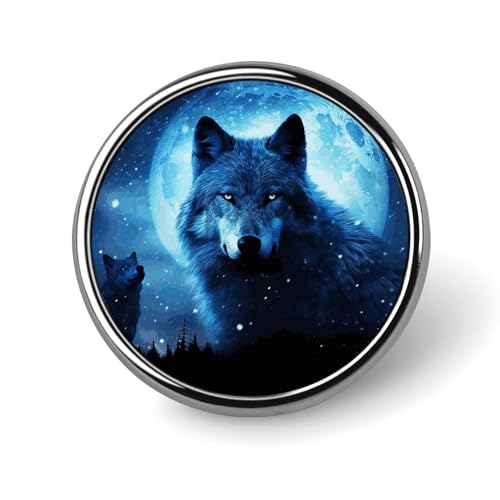 Wolfs Runde Anstecknadel Damen Neuheit Knöpfe & Pins Metall Abzeichen Niedliche Brosche Retro Pinback Abzeichen Mode Tasche Pins für Hut Rucksäcke Krawatte Anzug Hochzeit Party Zubehör von QMNVBDS