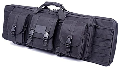 QMZDXH - Taktische Doppel Gewehrtasche - Gewehrfutteral | Militär | Jagd | Flinte | Tasche Für 2 Gewehre | Gewehr Groß für Magazine Storage und andere Tools - Schwarz, 120CM von QMZDXH