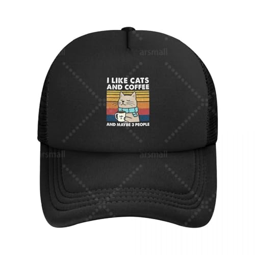 Personalisierte Wäsche Ich Mag Katzen Und Kaffee Baseballkappe Outdoor Atmungsaktive Mesh-Kappe Unisex Sommer Sonnenschutz Hüte Hip Hop Verstellbares Snapback-Geschenk Personalisierte Wäsche Ich Mag Katzen Und Kaffee Baseballkappe Outdoor Atmungsaktive Mesh-Kappe Unisex Sommer Sonnenschutz Hüte Hip Hop Verstellbares Snapback-Geschenk von QNBUFOY