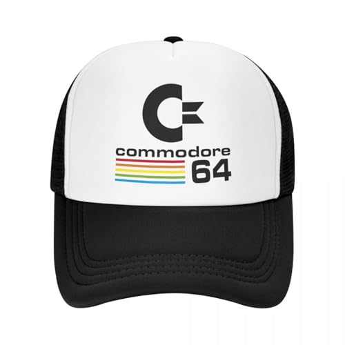 QNBUFOY Waschbare Bedruckte universelle Baseballkappe Personalisierte Commodore 64 Baseballkappe Männer Frauen Atmungsaktiv C64 Amiga Computer Trucker Hut Outdoor Snapback Hüte Geschenk von QNBUFOY