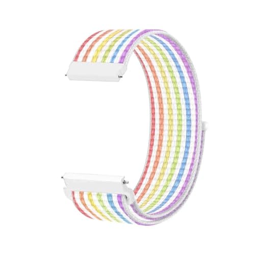 QNGMKBKTDZ 18MM Nylon Loop Band Fit for Xiaomi Fit for Mi Smart Watch Straps Frauen Armband Sport Armband Fit for Garmin Fit for Vivoactive 4S/Venu 2s Correa(Rainbow 06) von QNGMKBKTDZ