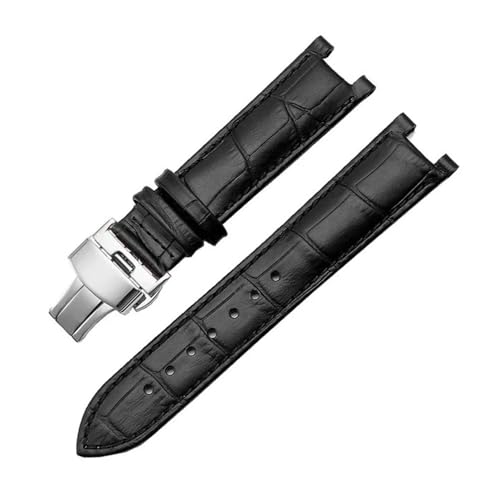 QNGMKBKTDZ Armband Fit For GC Fit For Guess Uhr Strap Fit For Schmetterling Schnalle Armband 20 * 11mm 22 * 13mm Männer Und Frauen Strap(Black silver,20-11mm) von QNGMKBKTDZ