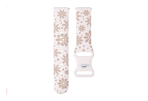 QNGMKBKTDZ Weihnachtsblumen graviertes Band passend for Samsung Fit for Galaxy Watch FE/7/6/5/4 Damen Silikon ausgefallenes süßes Armband for Watch 6 Classic(WHITE) von QNGMKBKTDZ