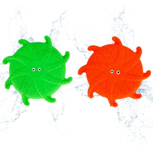 QOCUILC 2 Stück Wasserspielzeug kinder outdoor, Strandspiele erwachsene, Wasser frisbee, Strandspielzeug erwachsene, Oktopus von QOCUILC
