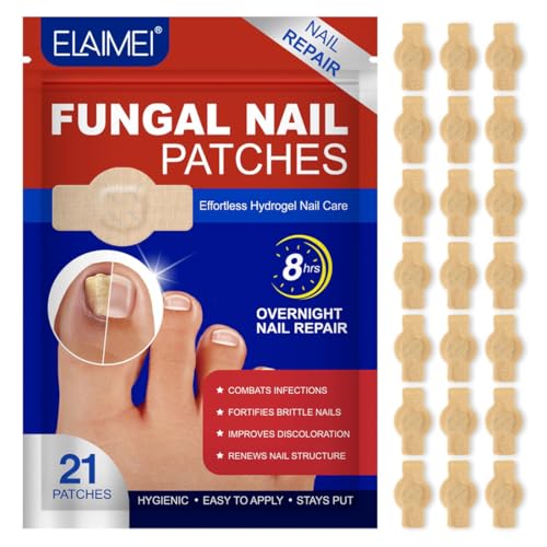 QOCUILC 21 Stück Nagelpflege-Pflaster für Männer und Frauen, Pflegepads zur Unterstützung der Nagelregeneration, Geeignet bei Verfärbungen und beschädigten Nägeln von QOCUILC