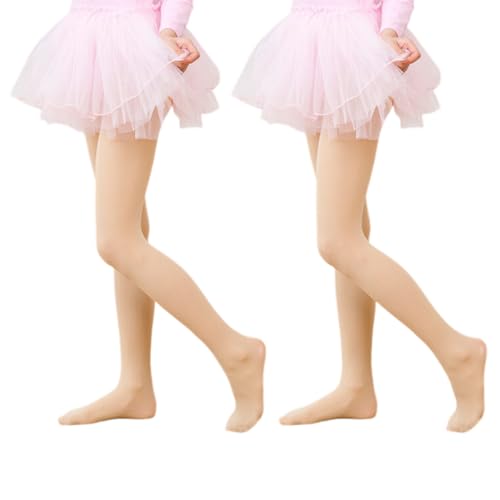 QOCUILC 2er-Pack Ballett-Strumpfhosen, Mädchen-Leggings, rutschfeste Stretch-Tanzstrumpfhosen für Ballett-Gymnastik-Tanzübungen von QOCUILC
