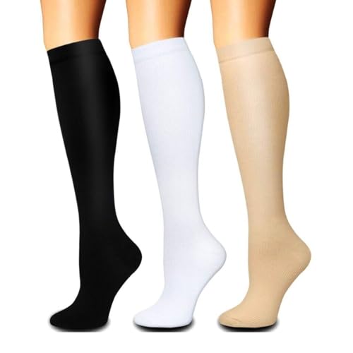 QOCUILC 3 Paar Kompressionssocken, Kompressionssocken für Männer und Frauen, Stützsocken, Kompressionssocken, Stützsocken, Reisesocken für Sport und Laufen QOCUILC 3 Paar Kompressionssocken, Kompressionssocken für Männer und Frauen, Stützsocken, Kompressionssocken, Stützsocken, Reisesocken für Sport und Laufen von QOCUILC