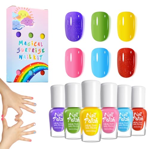 QOCUILC 6 Stück Nagellack kinder, Kindernagellack, Nagellack glitzer, A von QOCUILC