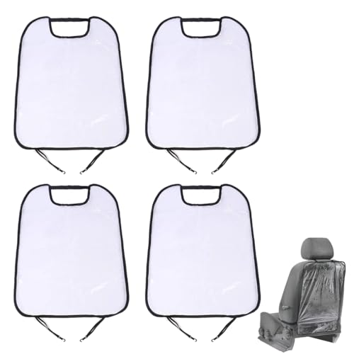 QOCUILC Auto Rücksitzschutz 4er Set, Transparenter Rückenlehnenschutz, Wasserdichter Kindersitz-Unterlage, Kratzfester Autositzschutz für Kindersitze, Universal Sitzschoner (Transparent) von QOCUILC