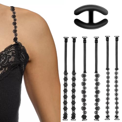 QOCUILC BH-Träger, unsichtbare Träger, verstellbar, rutschfest, BH-Gürtel für Frauen und Mädchen, 3 Modelle, 3 Paare von QOCUILC