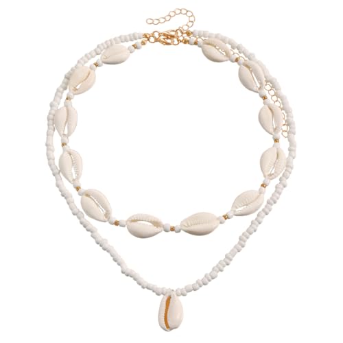 QOCUILC Muschelkette damen, Boho schmuck damen, Muschel kette von QOCUILC