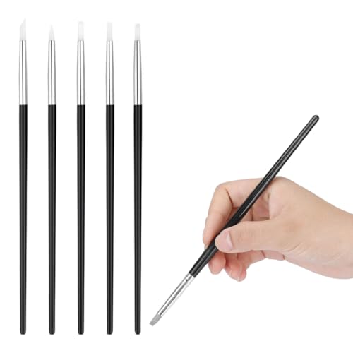 QOCUILC Silikon-Pinsel, 5-teiliges flexibles Silikon-Stift-Styling-Pinsel-Set, Bildhauerei, Malerei, Nagelkunst, Silikonpinsel von QOCUILC