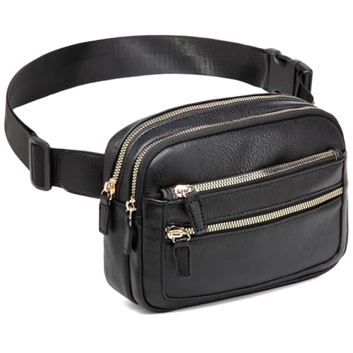 QOECI Gürteltasche für Damen und Herren, Leder-Gürteltasche mit Multifunktionstasche, Crossbody-Tasche für Damen, modische Hüfttasche mit verstellbaren Riemen, Umhängetasche, Reise-Brusttasche, 4# von QOECI