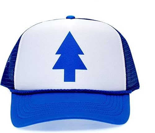 QOHNK Baseballmütze, Unisex, gebogen, blaue Tannenbaum, Gravity Falls, Cartoon-Netz, Trucker-Baseballmütze, blau, 57 von QOHNK