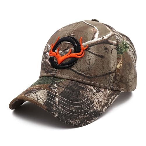 QOHNK Unisex Baseball Cap, Camouflage Baseball Cap, Männer Einstellbare Dschungel Hut, Outdoor Jagd Hut 3D Hirsch Jagd Kappe, camouflage, L/Einheitsgröße von QOHNK