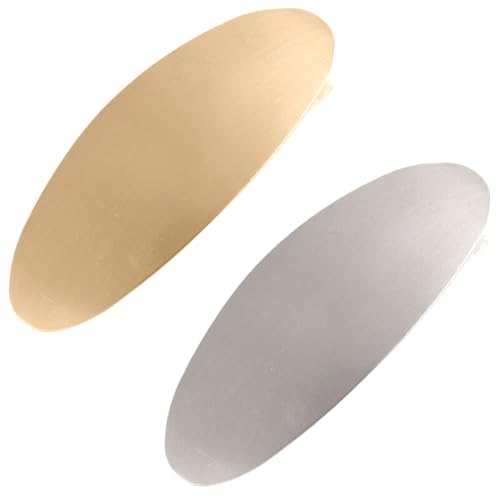 2 Stück Französische Haarspangen, Damen Haarspange, Dutt Haarspange Metall Haarhalter Clips Minimalistische Haarspangen Dekorativer Haarschmuck für Frauen und Mädchen (Silber+Gold) von QOMJUFA