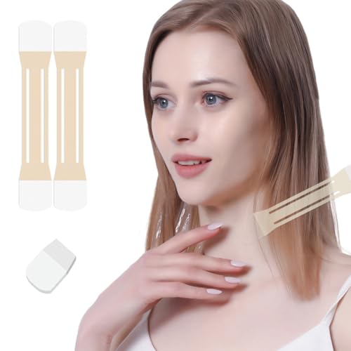 QOMJUFA 2er-Pack + 10 Aufkleber Face Neck Lifting Tape, Hebt Schlaffe Haut Sofort an, Kaschiert Doppelkinn mit Wasserfestem für V-förmiges Gesicht von QOMJUFA
