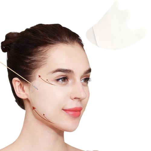 QOMJUFA 3 Paar Aufkleber + 4 Lifting-Saiten, Face Lifting Tape, unsichtbares Face Lifting Tape, unsichtbar, Makeup Lifting Tools für Gesicht, Augen, Hals von QOMJUFA