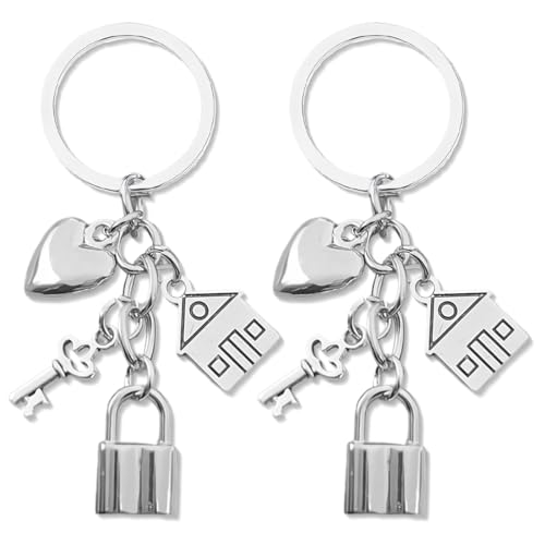 QOMJUFA Liebe Schlüsselanhänger für Paare - 2 Otter mit Herz - Ich liebe dich Schlüsselanhänger Partner - Schlüsselanhänger zum neuen Haus - Couple Schlüsselanhänger Paar Liebesgeschenke Jahrestag von QOMJUFA