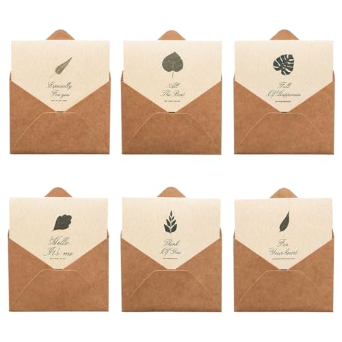 QOMJUFA Segenskarten Set 6 Stück, Gedenkkarten mit Umschlägen, Aufrichtige Zuneigung Ausdrücken von QOMJUFA