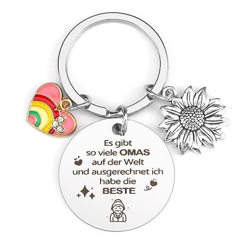 QONCV Oma Geschenk, Schlüsselanhänger Oma, Geschenk Oma, Weihnachten Geschenk für Oma von Enkel Enkelin Muttertagsgeschenk Oma Geschenke Geburtstag Bester Oma Geschenk Oma und Opa keychain Oma von QONCV