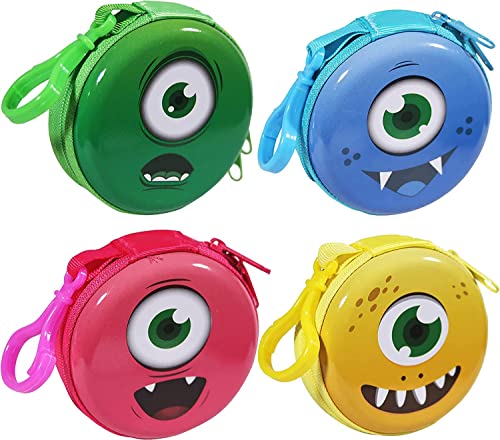 4 Stück Kinder Kleingeldbörse Jungen Mädchen Kleingeld Portemonnaie Täschchen Kindergeburtstag Gastgeschenke Mitgebsel Kindergarten Geschenk Münzbörse Mini von QOPET