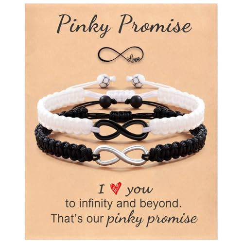 QOWIJEX 1 Paar Pärchen Armband, Armbänder Unendlichkeitszeichen, Geschenk für Sie und Ihn Paare Couple Handgefertigt Geflochten Armband für Beide Männer Frauen Schwestern von QOWIJEX
